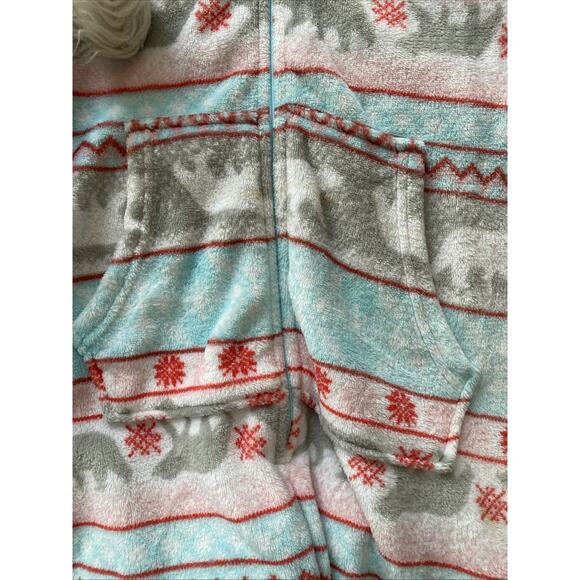 2 Holiday Time Women's Christmas Winter One Piece Fleece Hoodie Pajama Size L - Picture 4 of 5